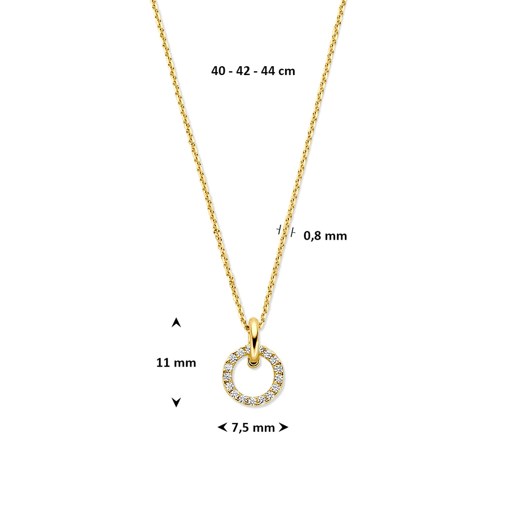 Zirkonia-Halskette 40 - 42 - 44 cm 14K Gelbgold