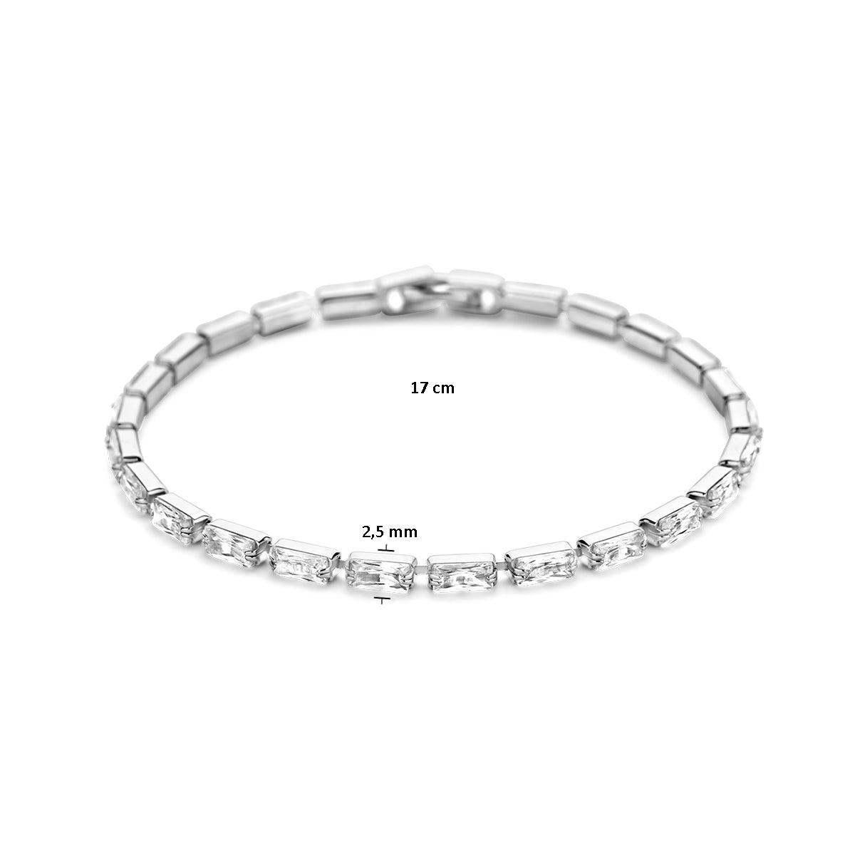 Tennisarmband 2,5 mm Zirkonia Silber rhodiniert