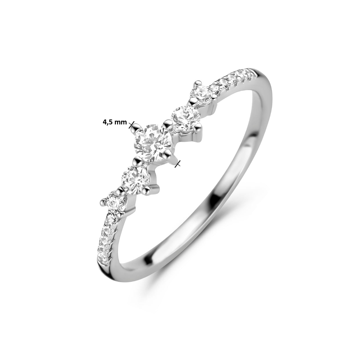 Ring Zirkonia Silber rhodiniert