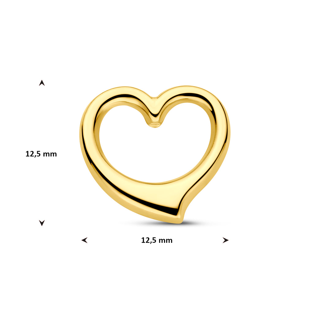 hanger hart 12,5 mm 14K geelgoud