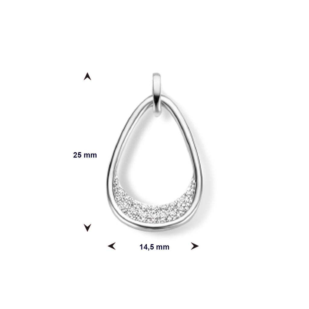 hanger druppel zirkonia zilver gerhodineerd