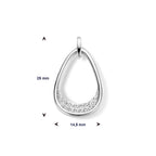 hanger druppel zirkonia zilver gerhodineerd