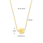 9k collier klavertje 40 - 42 - 44 cm 9K geel