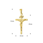 hanger kruis en corpus 24 mm 14K geelgoud