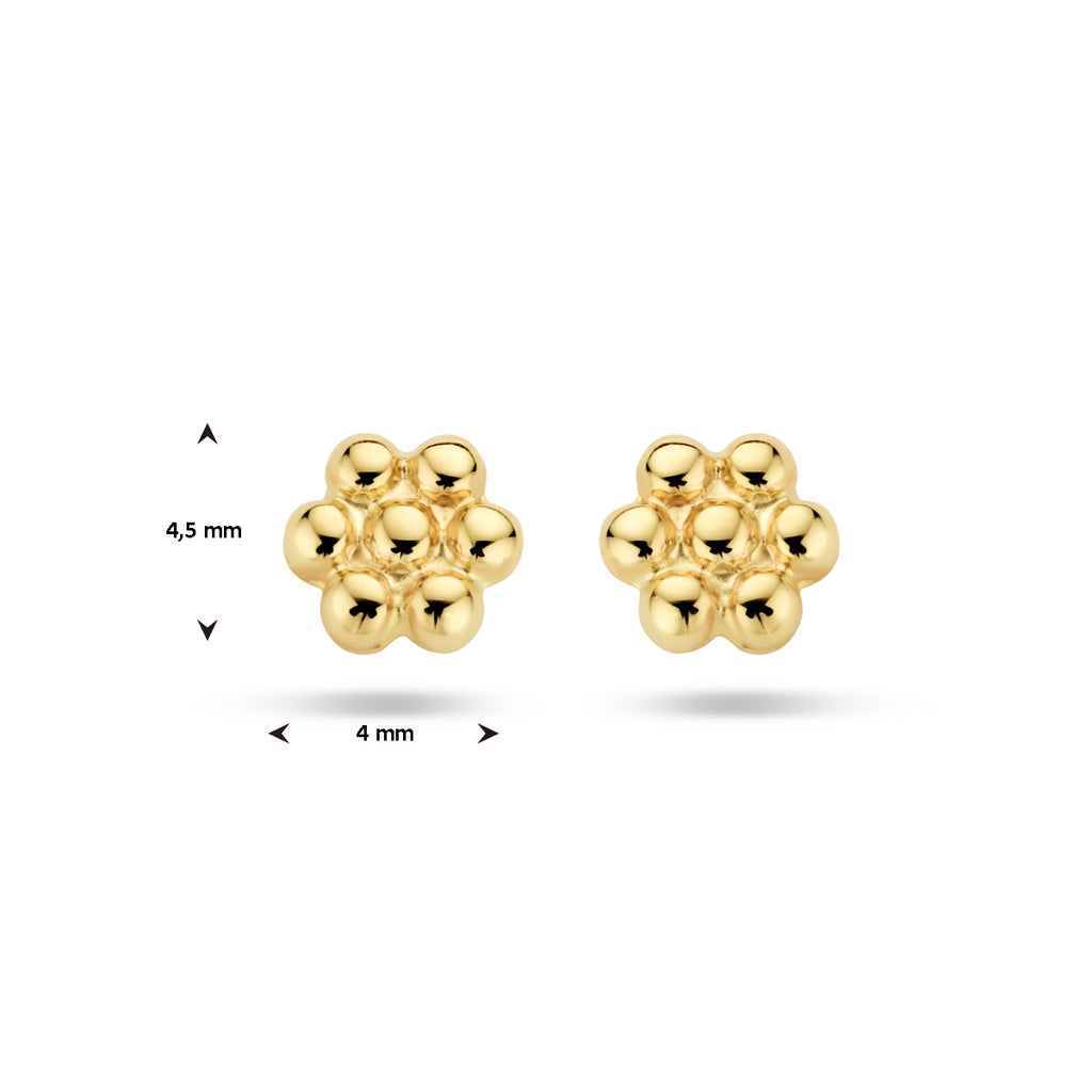 Blumen-Ohrstecker aus 14-karätigem Gelbgold