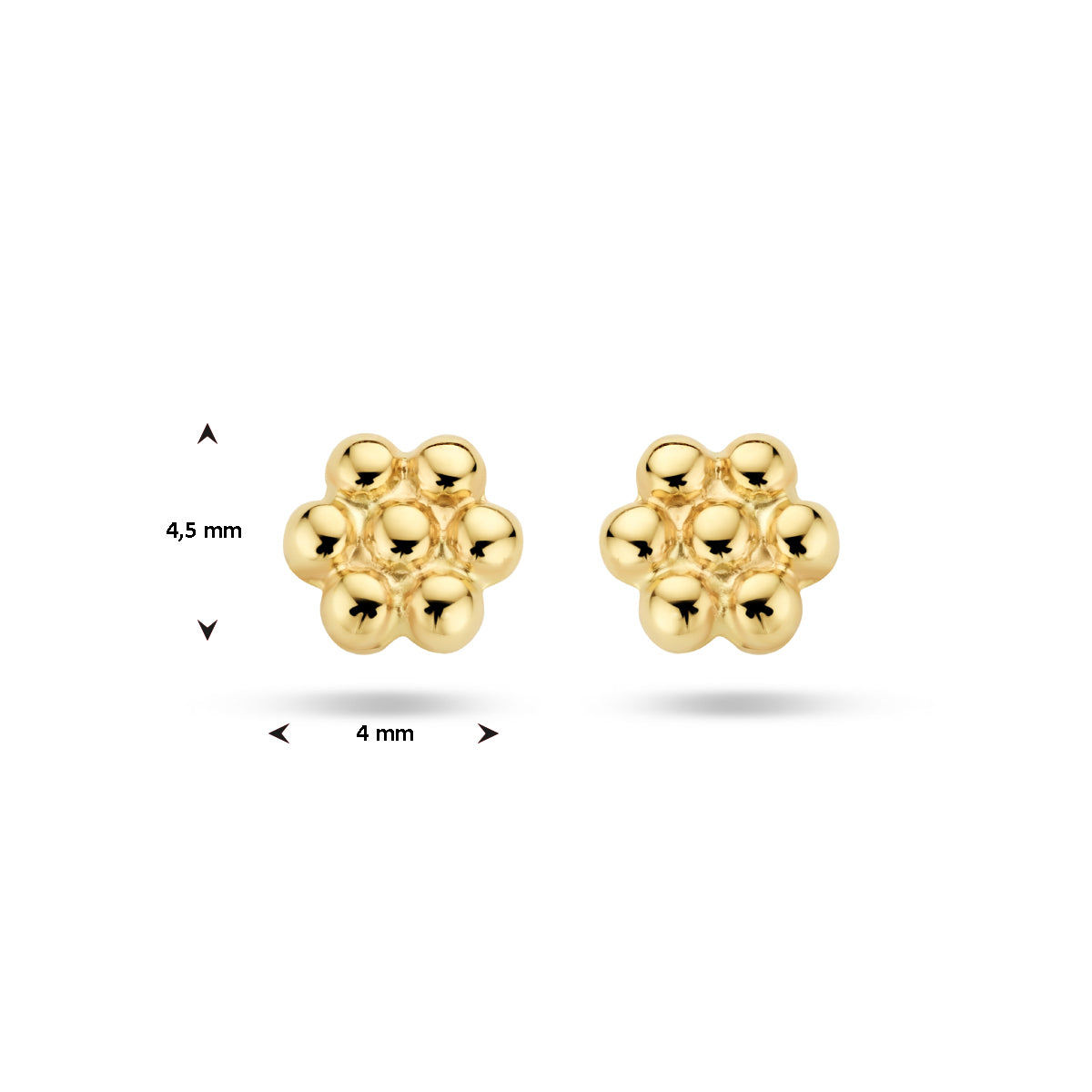Blumen-Ohrstecker aus 14-karätigem Gelbgold