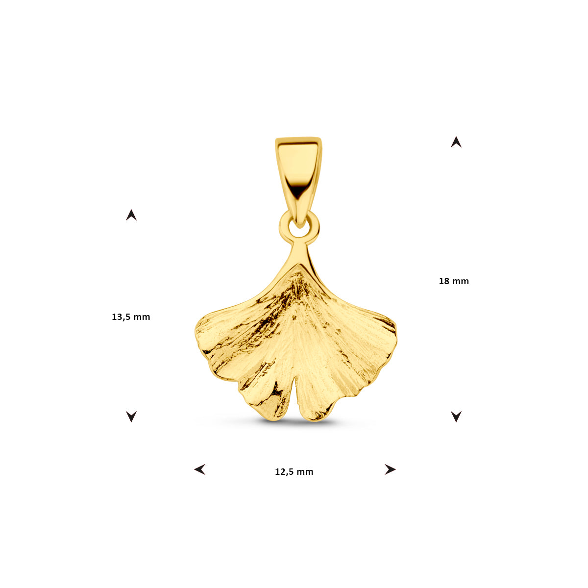 hanger ginkgo blad 14K geelgoud