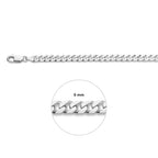 Armband Gourmette 8-seitig geschliffen 6,0 mm 21 cm Silber rhodiniert