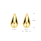 oorknoppen druppel 17,5 mm 14K geelgoud - druppel/komma/pegel