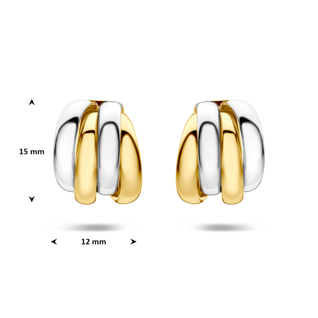 stekeroorringen 15 mm 1 micron zilver verguld (geel/rhodium)