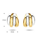 stekeroorringen 15 mm 1 micron zilver verguld (geel/rhodium)