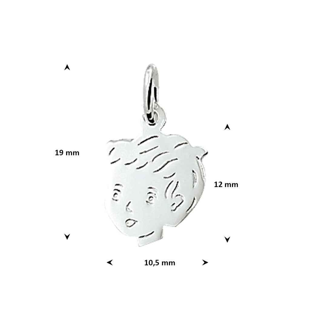 Anhänger Junge 12 mm Silber Weiß