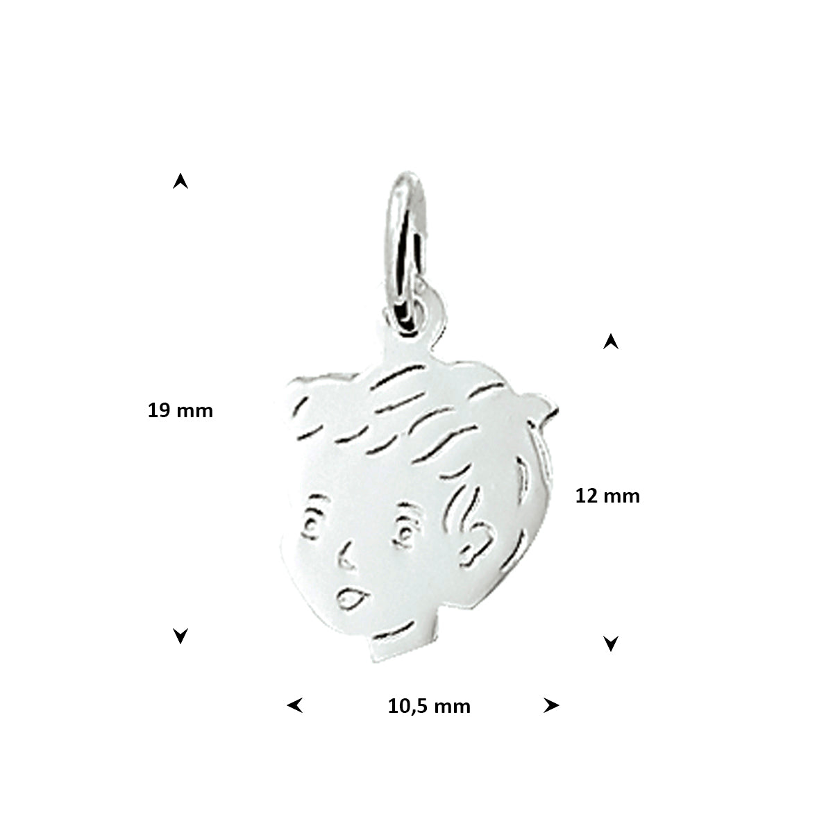 Anhänger Junge 12 mm Silber Weiß