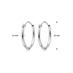 Ohrringe 1,3 mm Rundrohr 14K Weißgold