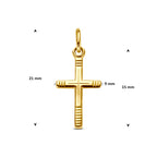9k hanger kruis gediamanteerd 15 mm 9K geel
