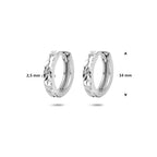 klapoorringen gediamanteerd 14 mm zilver gerhodineerd