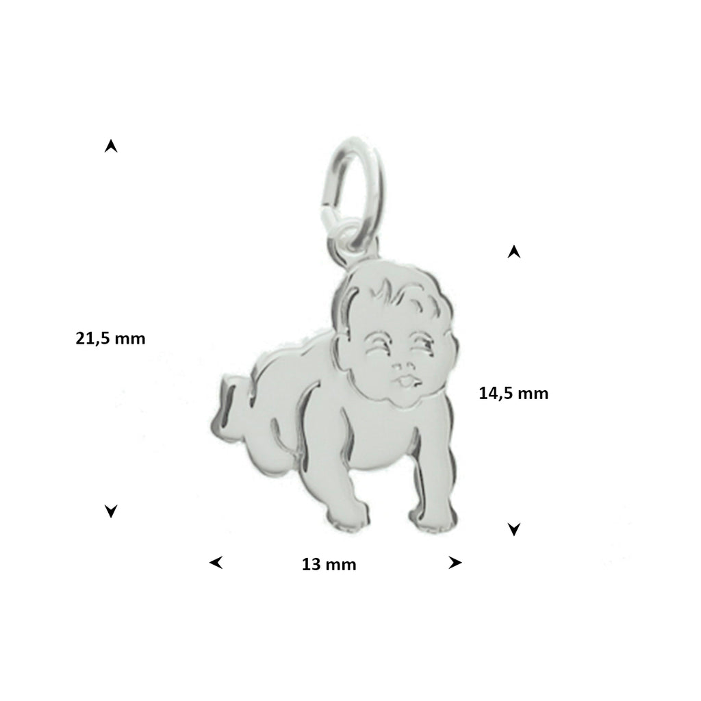 Anhänger Baby 14,5 mm rhodiniertes Silber