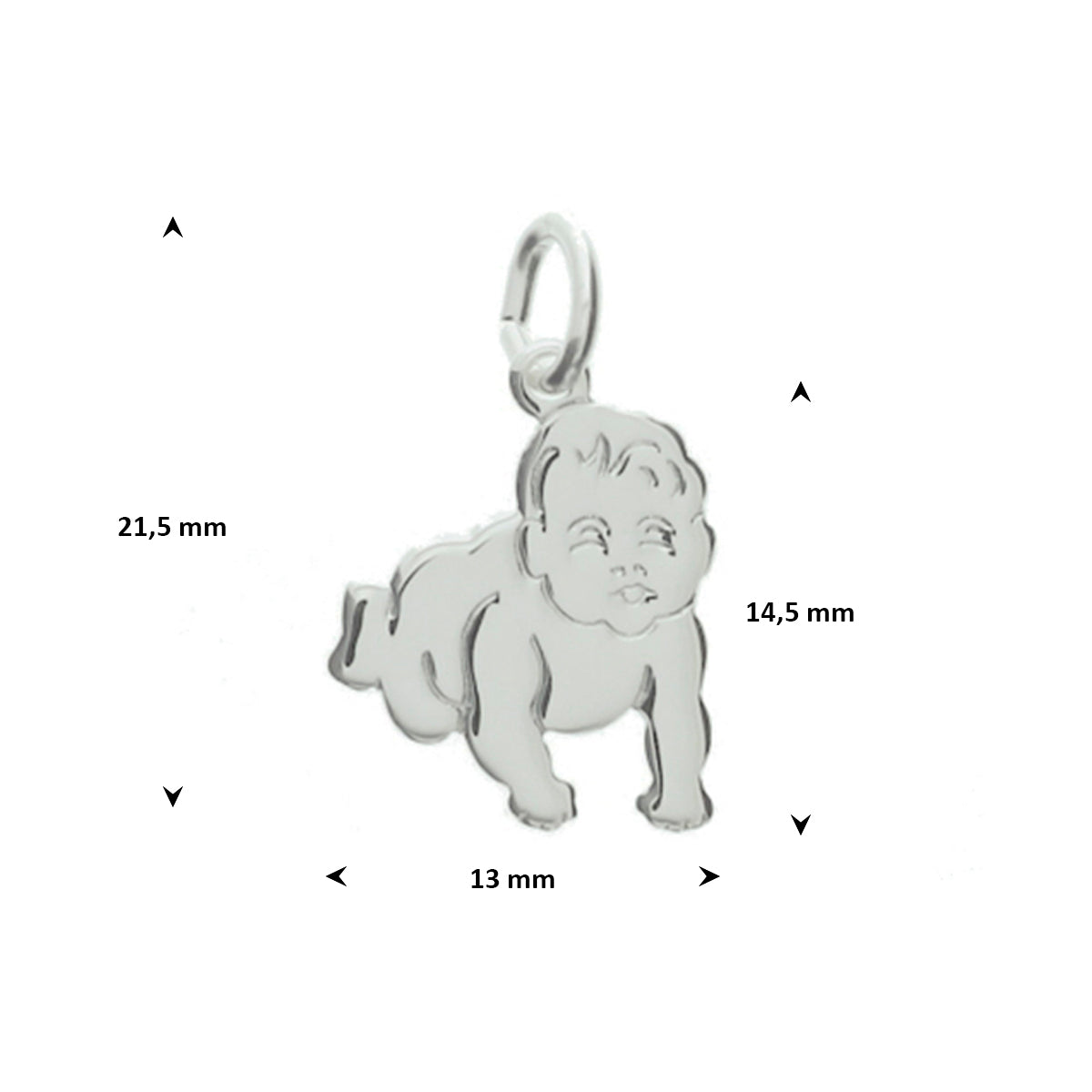 Anhänger Baby 14,5 mm rhodiniertes Silber