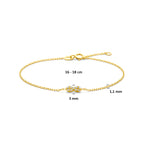 armband infinity zirkonia 16 - 18 cm 14K geelgoud