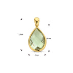 hanger groen amethist 14K geelgoud