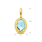 hanger sky blue topaas 14K geelgoud