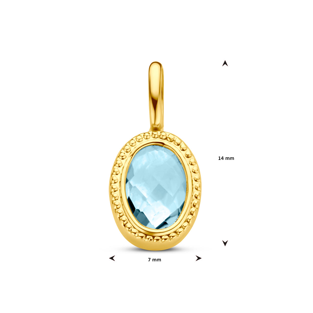 hanger sky blue topaas 14K geelgoud