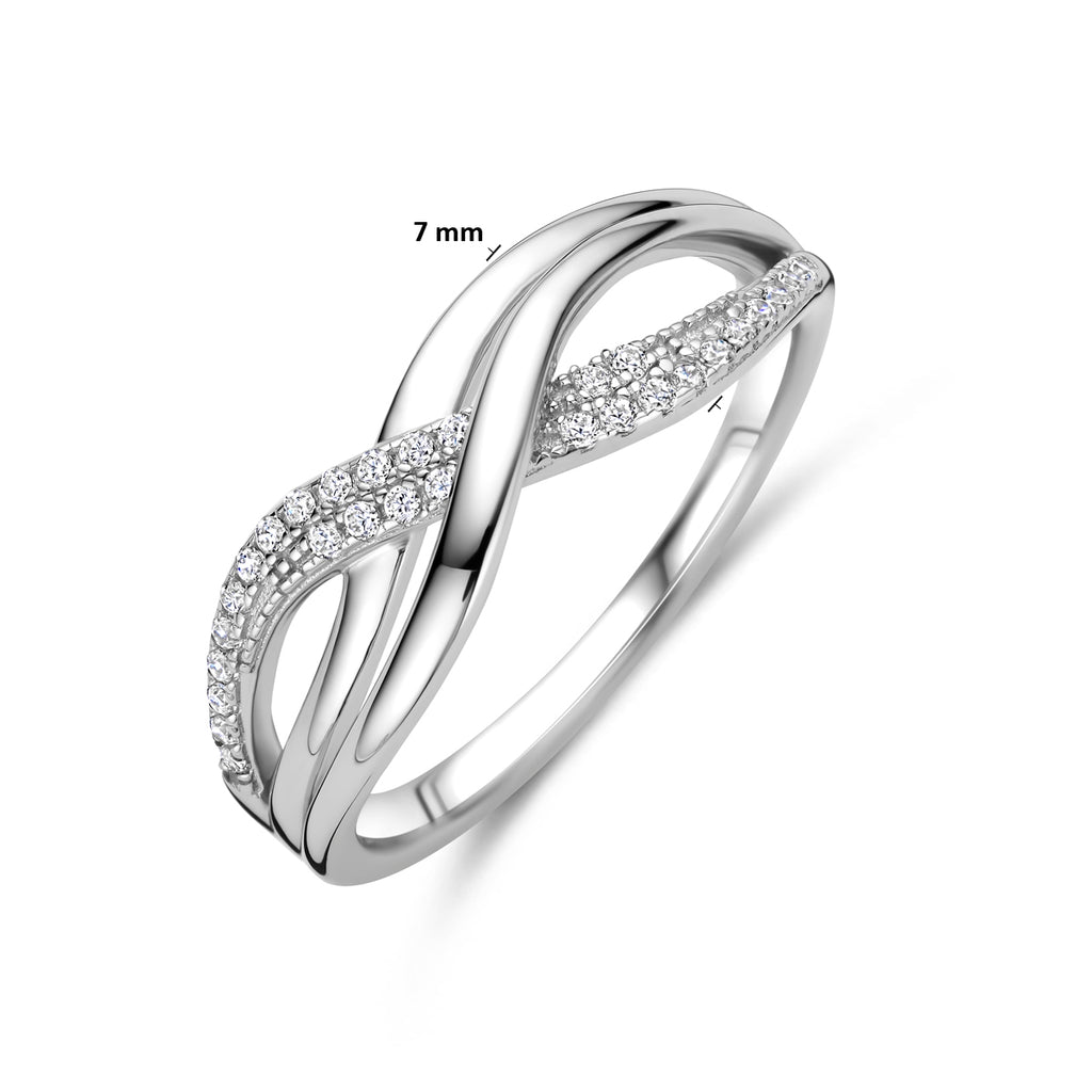 Ring Zirkonia Silber rhodiniert