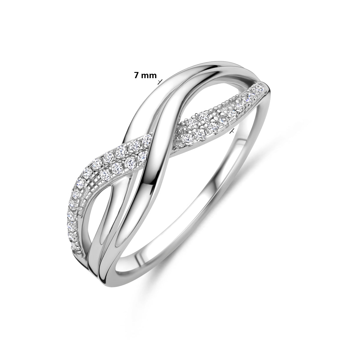 Ring Zirkonia Silber rhodiniert