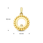 9k hanger rondje bolletjes zirkonia 13,5 mm 9K geel - rondje,bolletje,ringetje,draad