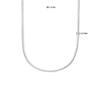 Halskette Schlange flach 1,7 mm 40 + 5 cm Silber rhodiniert