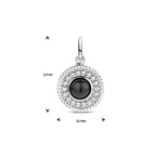 Anhänger rund Onyx Silber rhodiniert