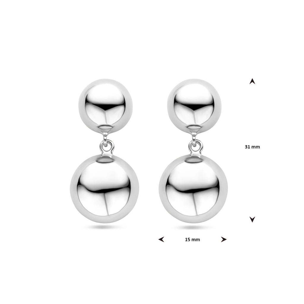 oorhangers half bol 31 mm zilver gerhodineerd