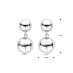oorhangers half bol 31 mm zilver gerhodineerd