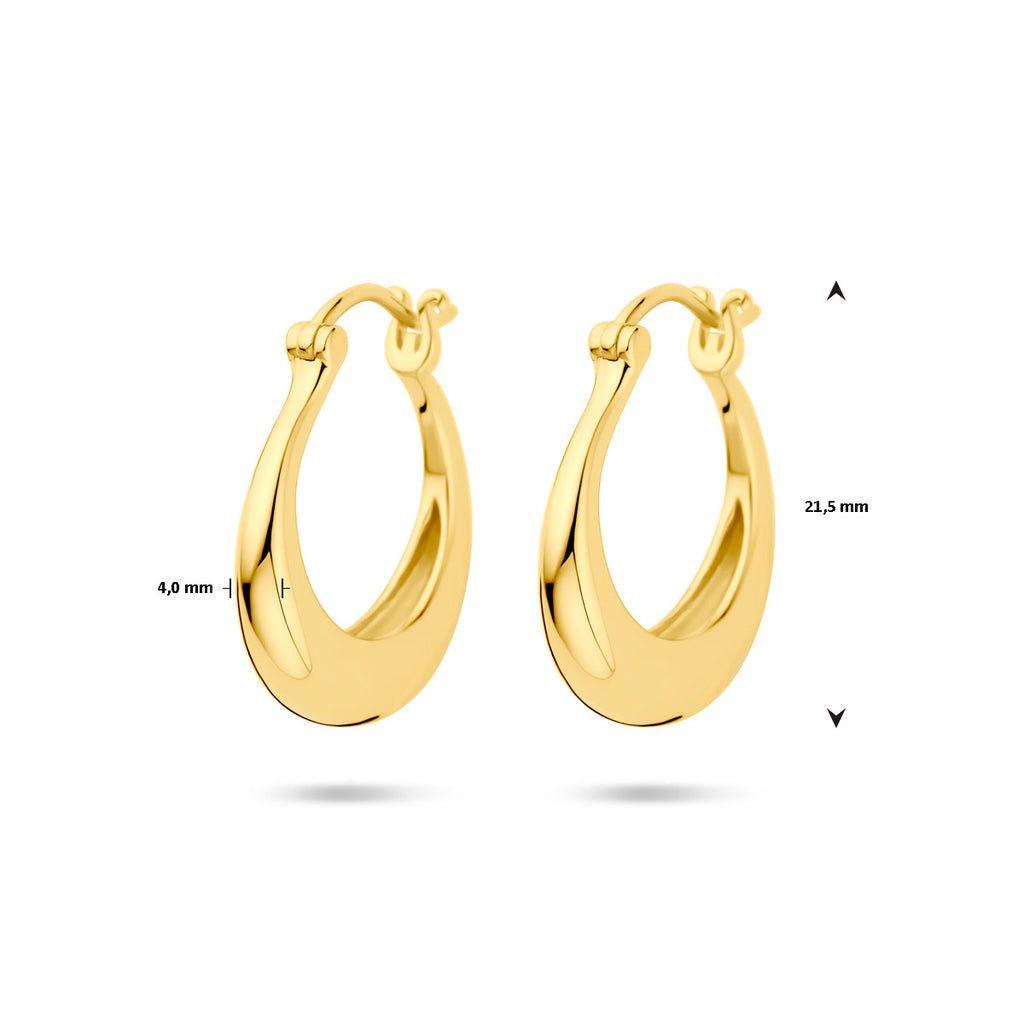oorringen ronde buis 21,5 mm 1 micron zilver verguld (geel)