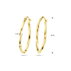 Ohrringe gedrehtes Rohr 14K Gelbgold