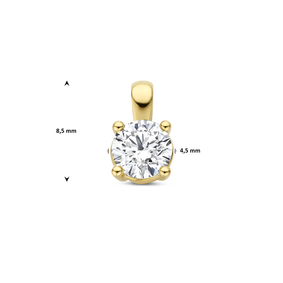Anhänger Labordiamant 0.25ct G VS 8,5 mm 14K Gelbgold