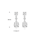 Ohrhänger Zirkonia 18 mm silber rhodiniert