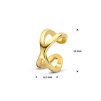 ear cuff 12 mm 1 micron zilver verguld (geel)