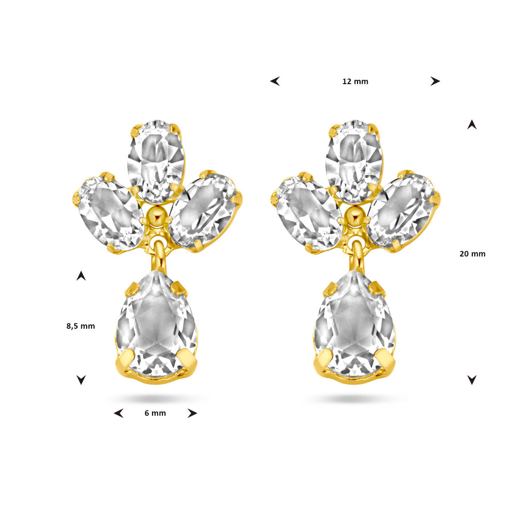 oorhangers swarovski 1 micron zilver verguld (geel)