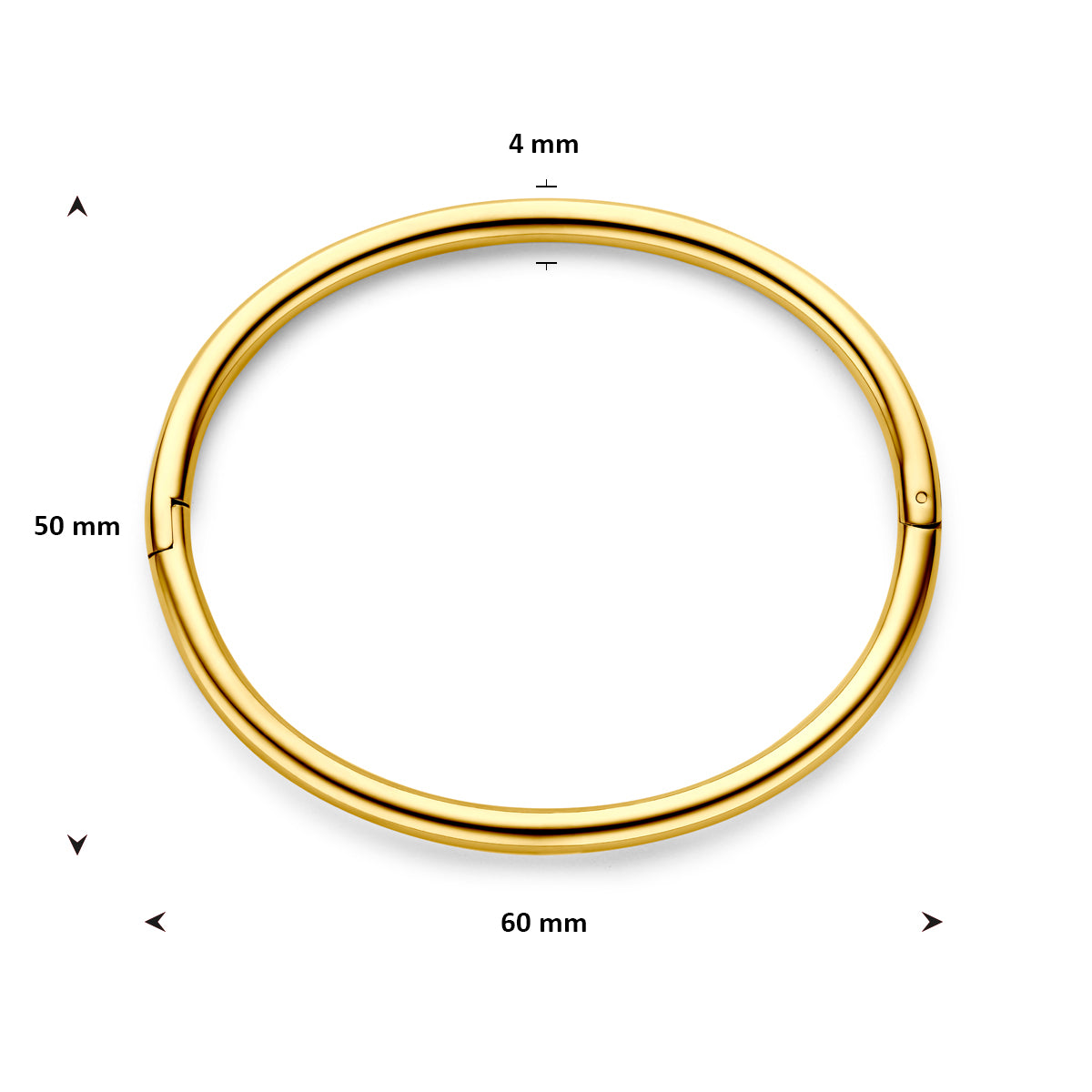 Armreif Scharnier Ionenplattierung Rundrohr 4,0 mm 60 mm Edelstahl