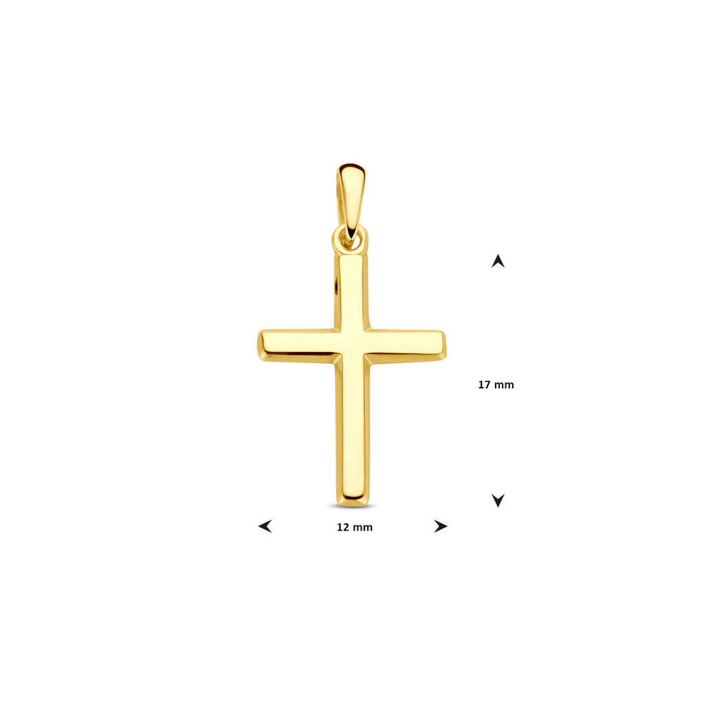 hanger kruis 23 mm 14K geelgoud