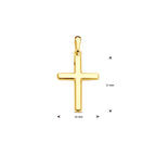 hanger kruis 23 mm 14K geelgoud