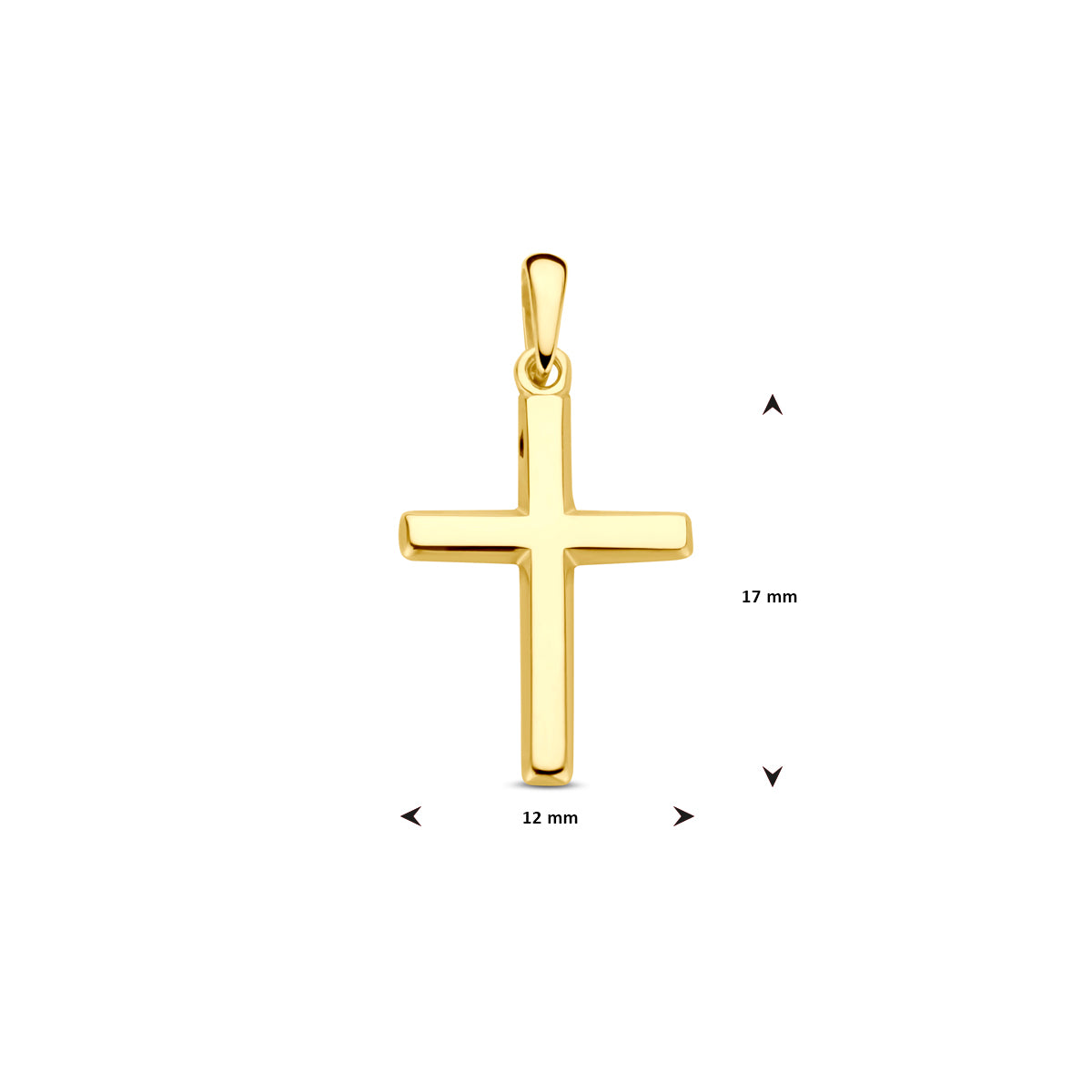 hanger kruis 23 mm 14K geelgoud