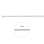 gourmette 2,4 mm zilver gerhodineerd