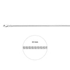 Fuchsschwanzkette rund 2,5 mm Silber weiß