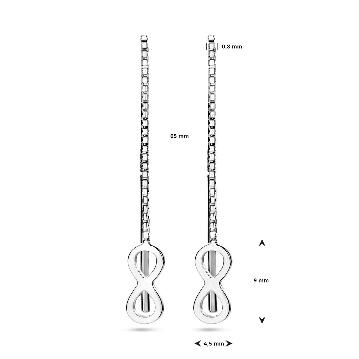 doortrekoorbellen infinity zilver gerhodineerd