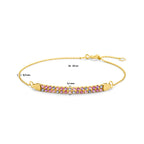 Armband Naturfarbsteine 16–18 cm 14K Gelbgold