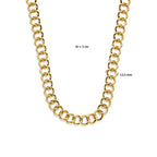 Halskette Gourmet 13,5 mm 42 + 3 cm 3 Mikron Silber vergoldet (gelb)