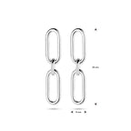 oorhangers paperclip ronde buis zilver gerhodineerd