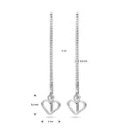 doortrekoorbellen hart zilver gerhodineerd